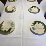 6 old Salins asparagus plates