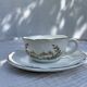 Vintage set of 5 porcelain plates and 5 cups – Digoin Sarreguemines
