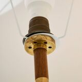 Teak and brass floor lamp