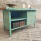 Industrial workbench steel green kitchen or bathroom furniture