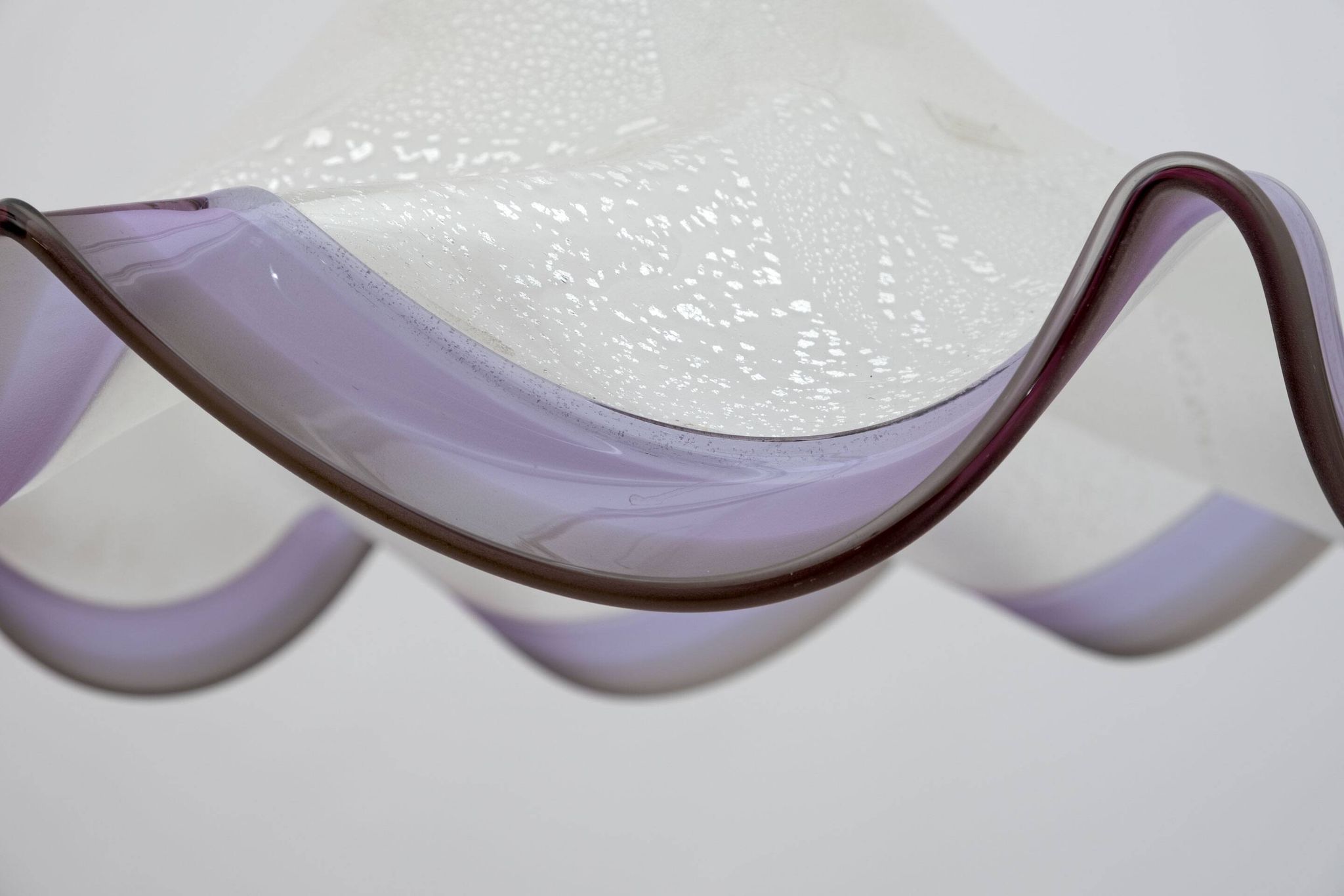 Mid-Century Modern Italian Murano Silver Leaf Glass Pendant Lamp, 1970s