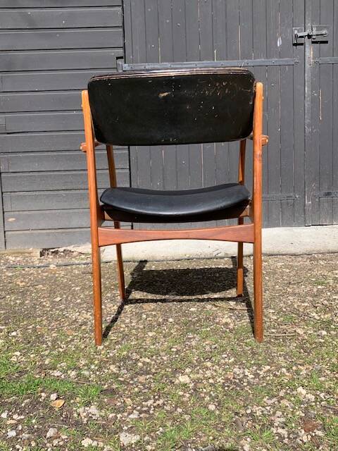 Eric Buch model 49 armchair, teak and leather, Denmark, 1960s