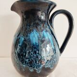 Blue ceramic vintage pitcher