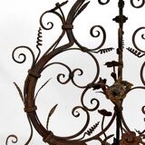 Wrought iron pedestal table and marble top, Venice, Italy, 17th century
