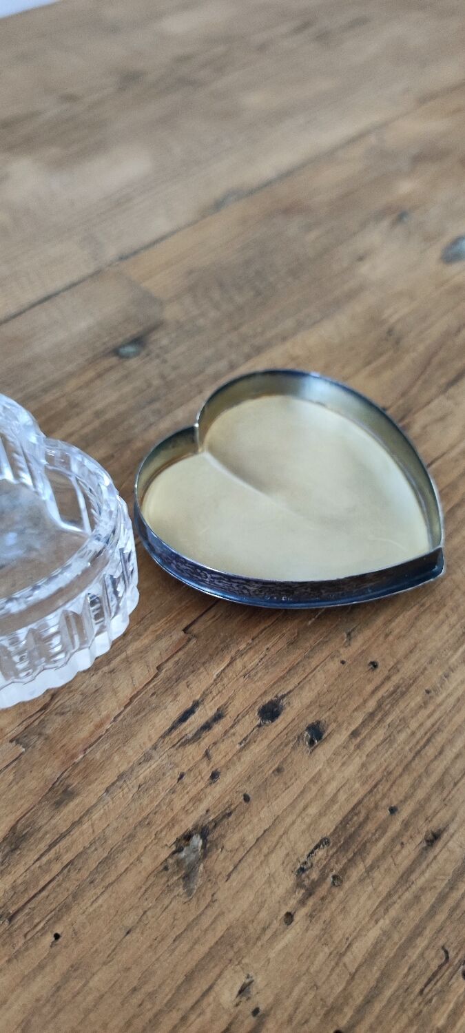 Crystal and silver jewelry box.