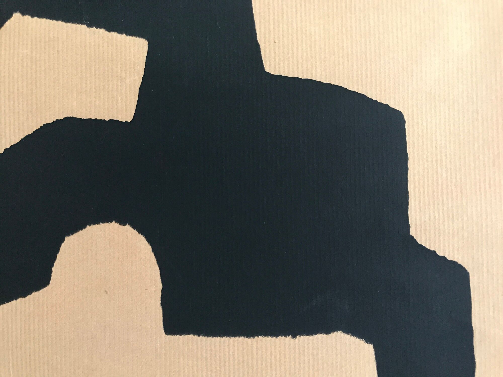 Poster on kraft paper by Eduardo Chillida, Museo de arte abstracto español, cuenca, 1980