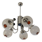 Chandelier with 5 arms of lights, Mazzega style, 1970