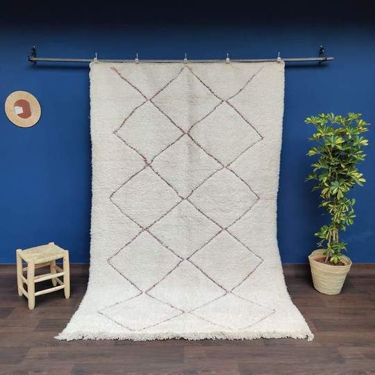 Berber carpet beni ouarain red diamond 170 X 250 cm