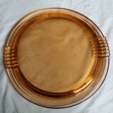 plateau ou plat en verre rosaline couleur saumon