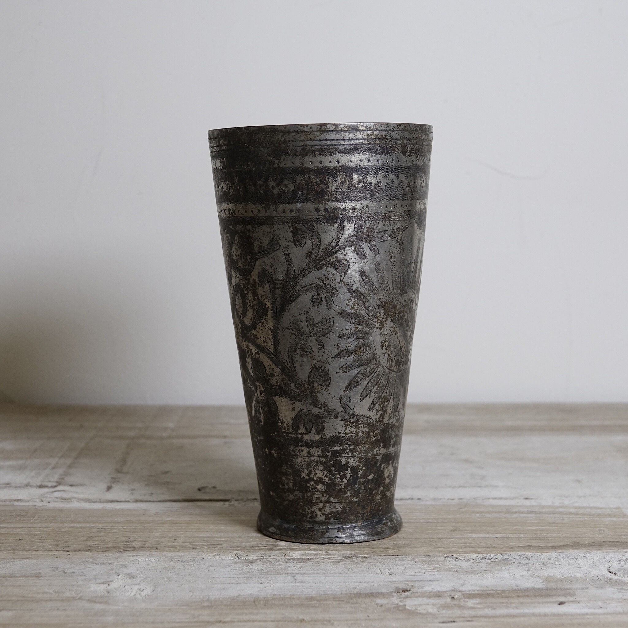 Antique brass lassi glass