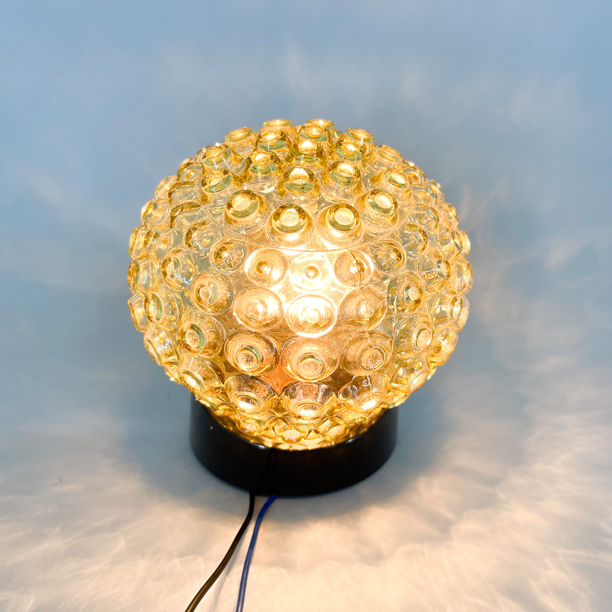 Mid-century bakelite & pressed glass wall lamp, czechoslovakia, 1950's