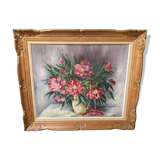 Tableau bouquet de fleurs signé Babon Folus