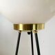 Vintage Stilnovo Floor Lamp, Opaline Glass & Iron, Italy 1950s