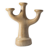Mid century ceramic three-branched candelabra