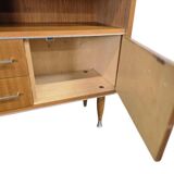 Buffet, meuble bar vitré vintage en bois