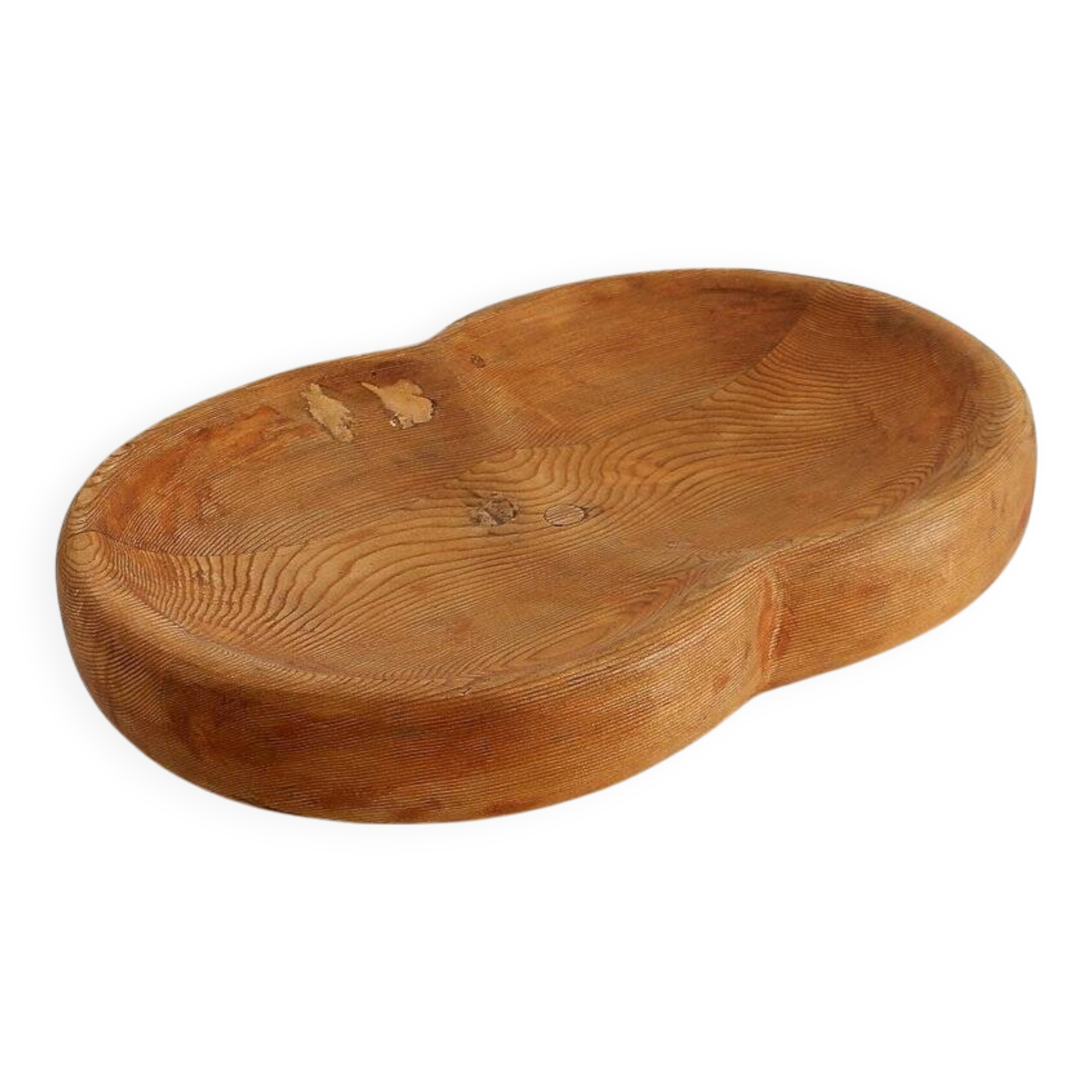 Grande coupe à fruits / centre de table en bois sculpté - 20ème