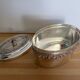 Silver metal biscuit tin