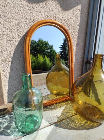 Vintage rattan mirror