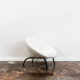 Mid century white boucle armchair 1950's