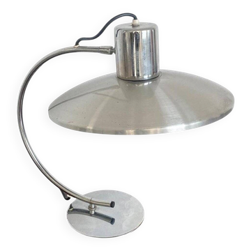 Mid-Century Aluminum Table Lamp, Sculptural and Decorative, Timeless Design