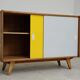 Yellow and grey U-452 sideboard by Jiri Jiroutek for Interier Praha 1960