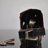 Tin litho brand LR spring-loaded toy locomotive