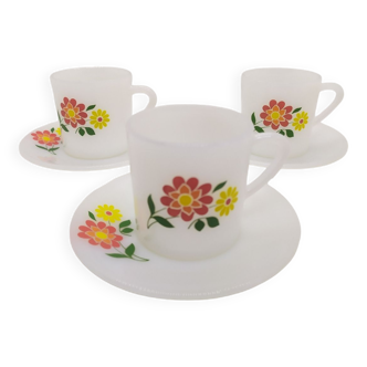 Vintage arcopal cups Rotterdam pattern