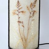 Wrought iron lamp and Perspex lampshade with herbarium decor