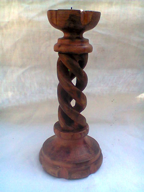 Wood candlestick