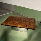 Table basse cocktail Paul Michel en bois de loupe