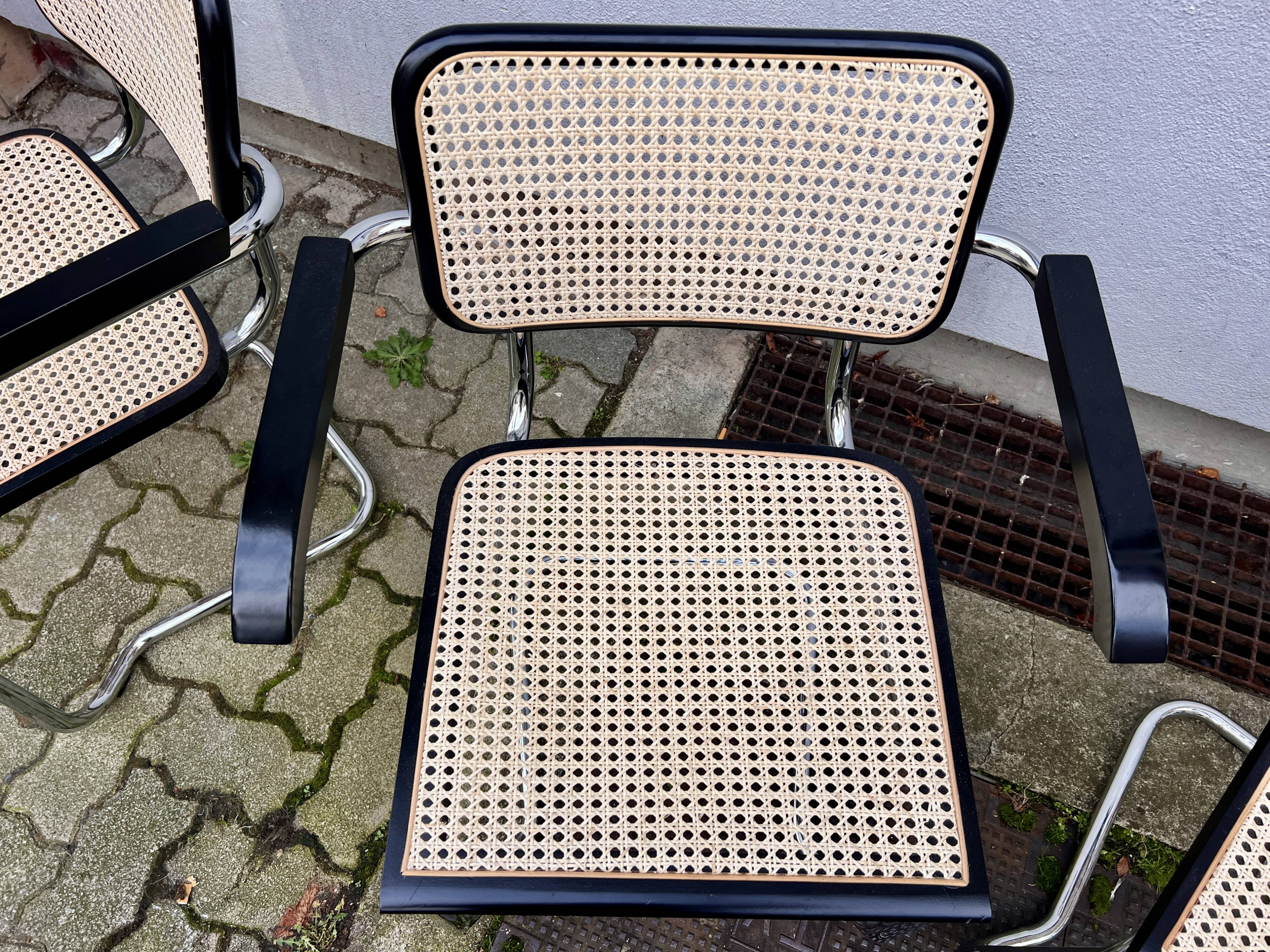 Set of 4 Marcel Breuer style armchair chairs