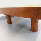 Barrois vintage shell-patterned comma coffee table in wood and ceramic.