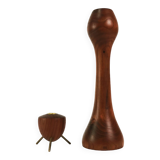 A set of teak, modernist candlesticks, Denmark, 1960s