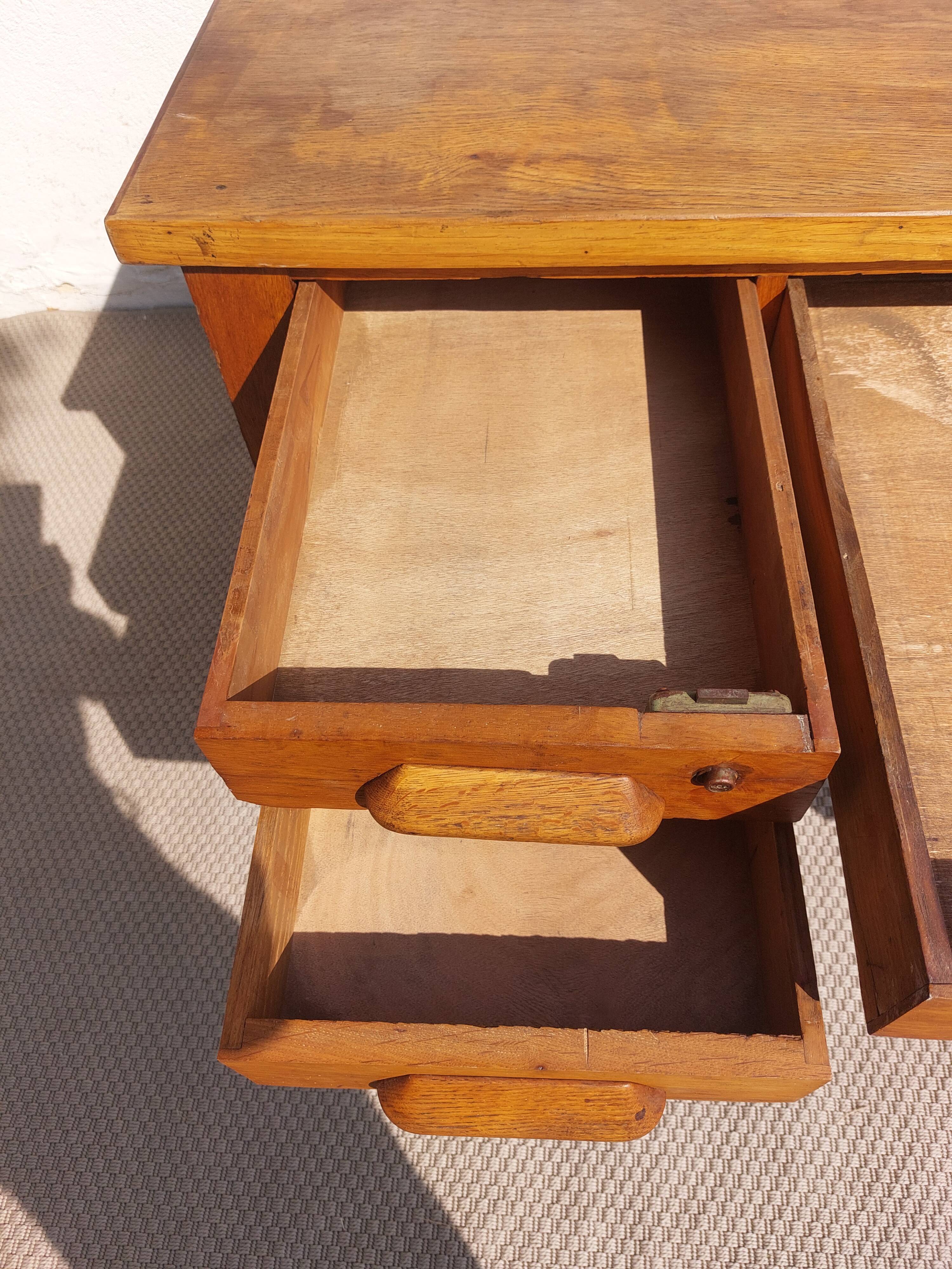 bureau en bois massif, vintage, bohème