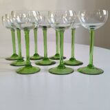 Set of 9 Alsace crystal glasses