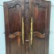 Antique pair of 18th century solid oak cabinet doors