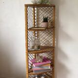 rattan corner shelf from the 60s and 70s