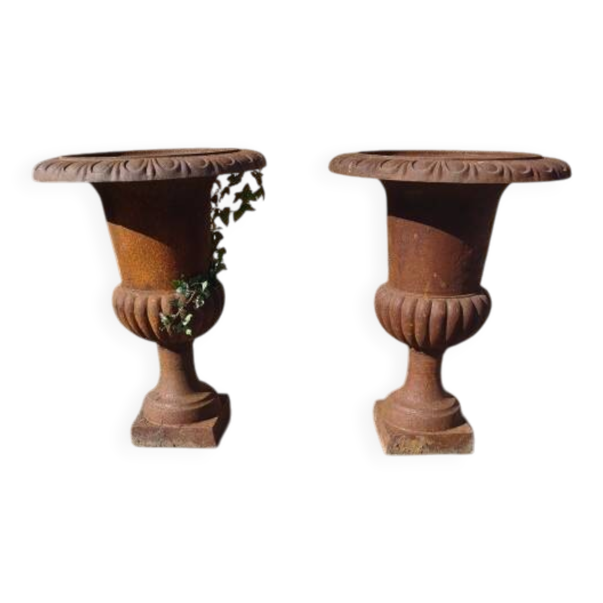 Paire de vases en fonte XIXe Médicis