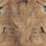 Large natural wood pediment