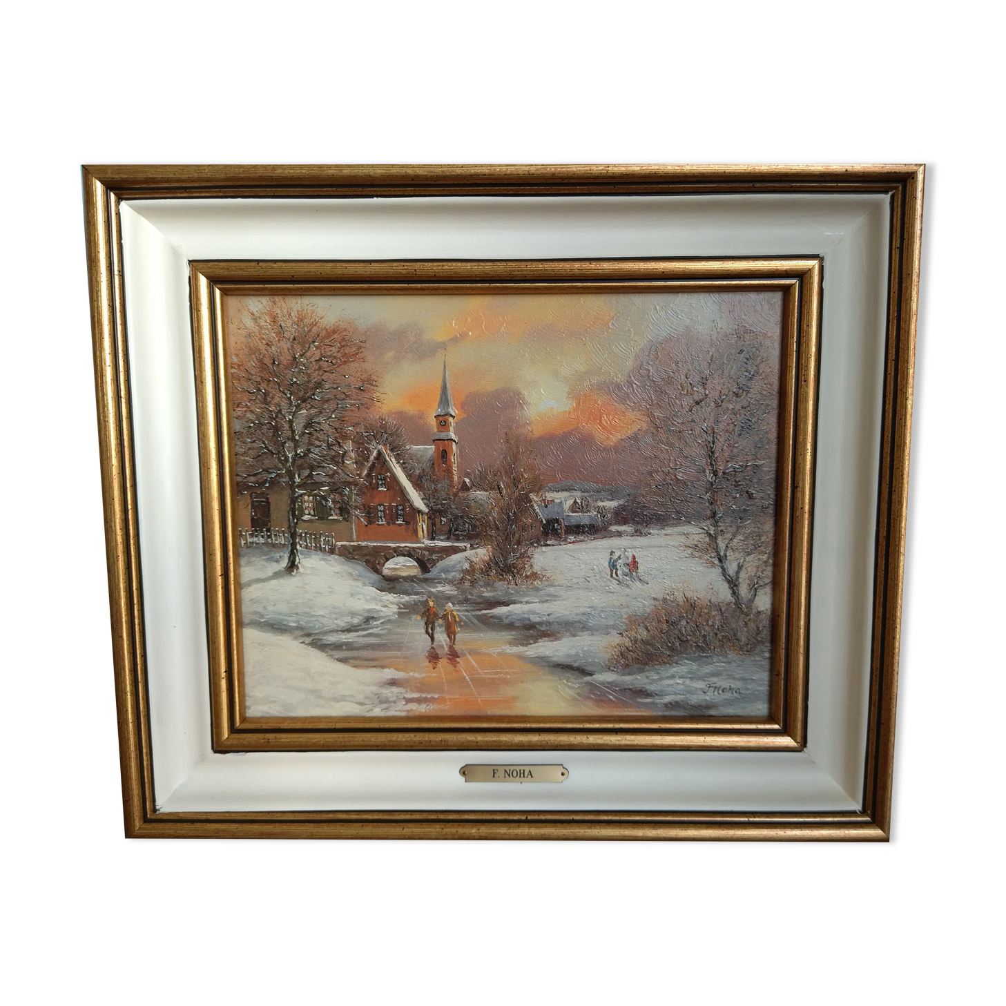 Tableau huile sur toile signé F. Noah