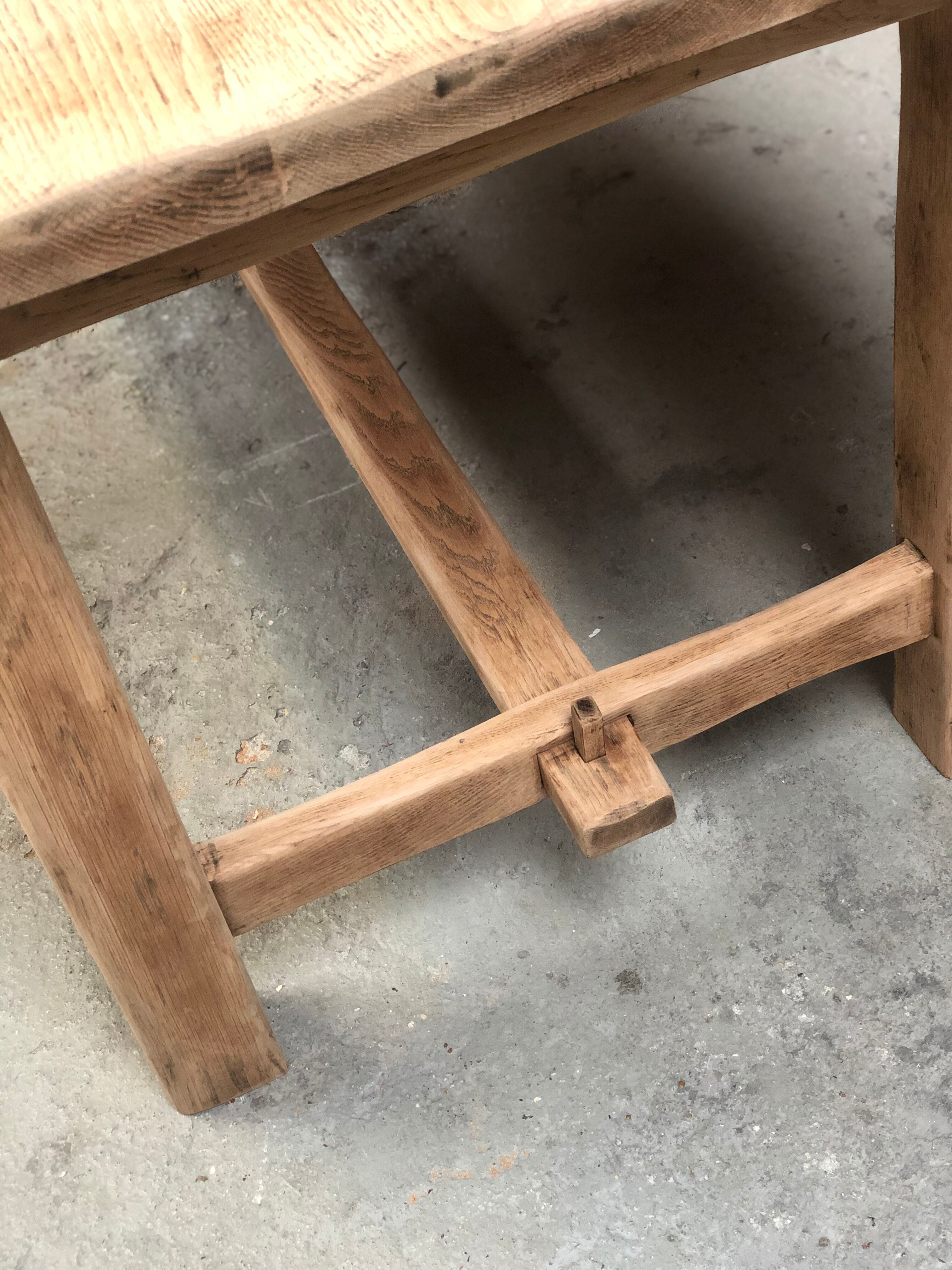 Old artisanal farmhouse table solid oak