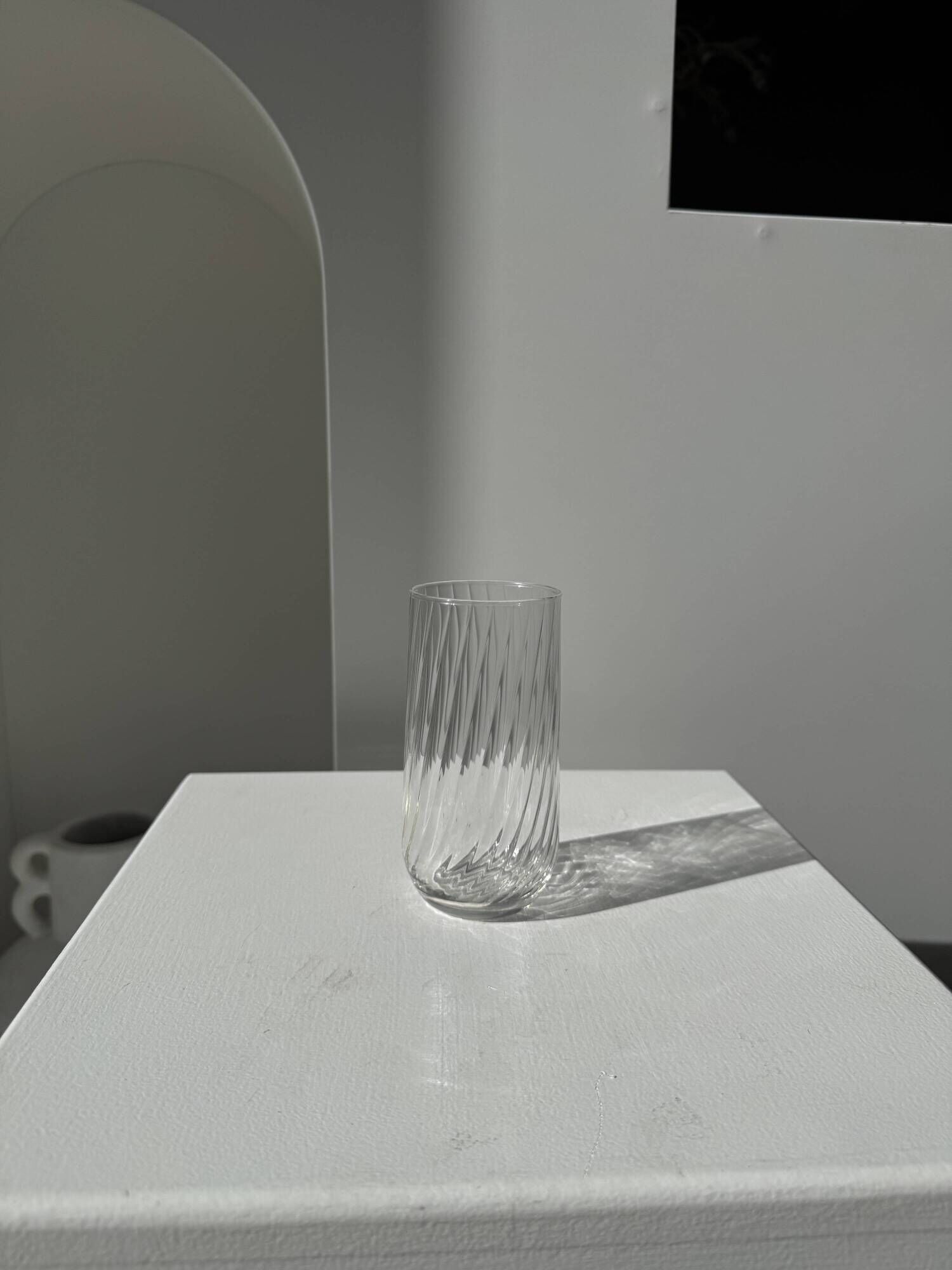 Set of 6 orangeade glasses in ribbed glass