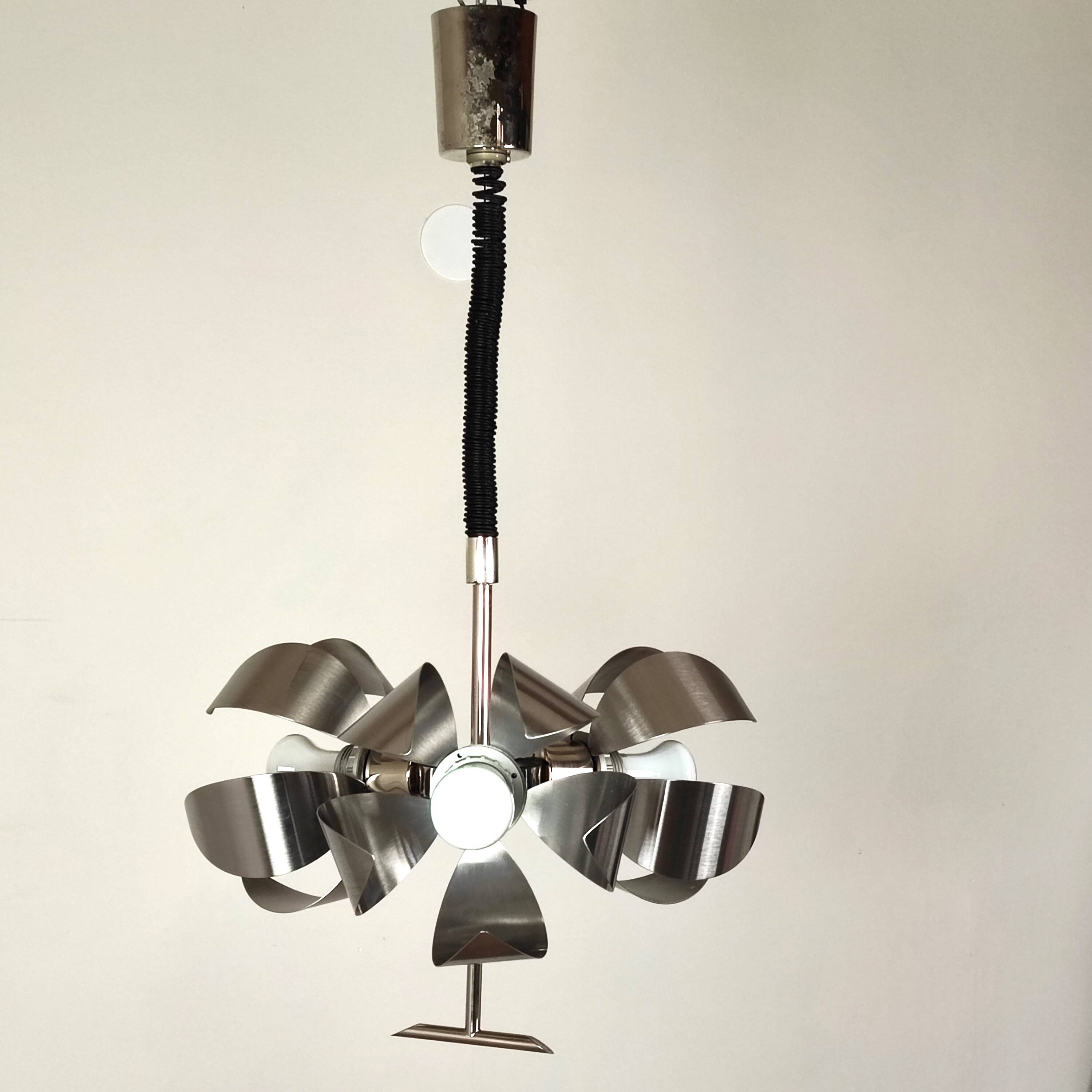 Space age 70' pendant light