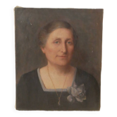 Tableau portrait huile sur toile décoration campagne chic femme peinte visage esprit brocante bohème