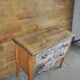 Baroque commode in multicoloured painted wood and black patinated oak with a photo of 'Paris'