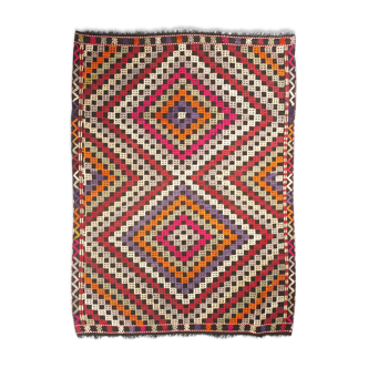 Anatolian handmade kilim rug 193 cm x 145 cm