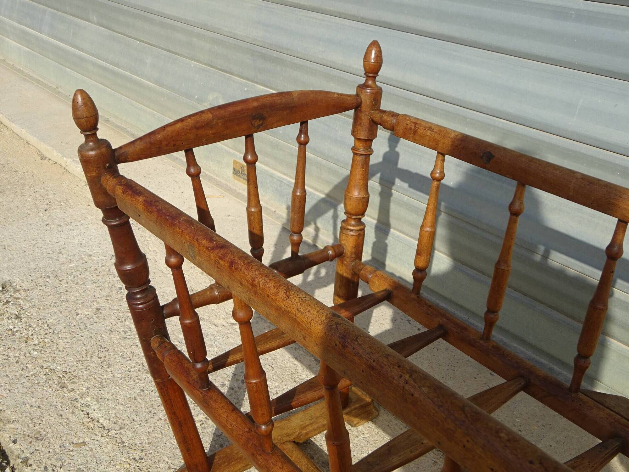 Antique solid walnut cradle