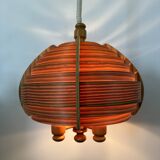 Vintage swedish Hans Agne Jackobsson lamella hanging lamp , 1970s