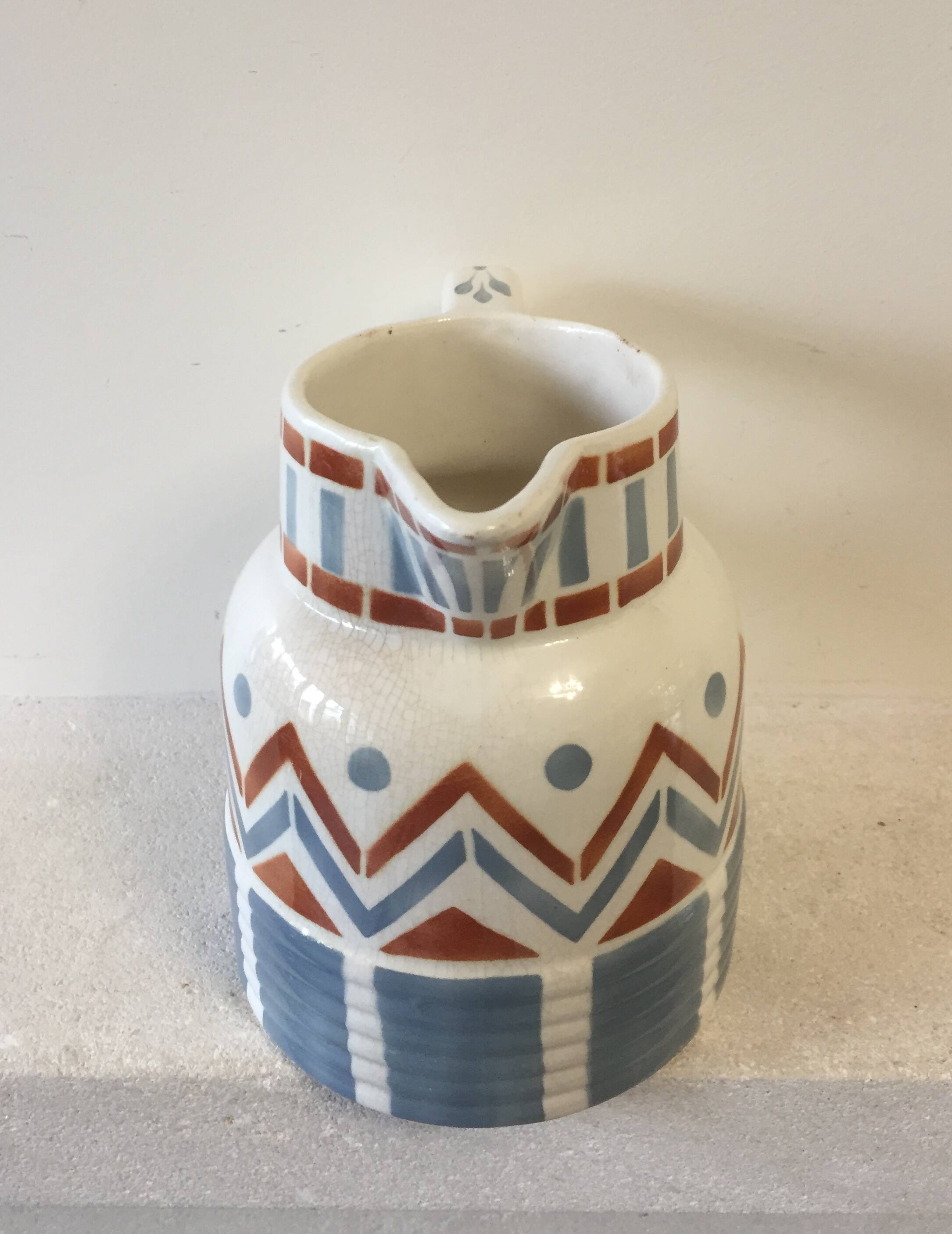 Pichet faïence de longwy - art déco -