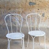 Paire de chaises de jardin en fer